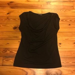 Black cowl neck top